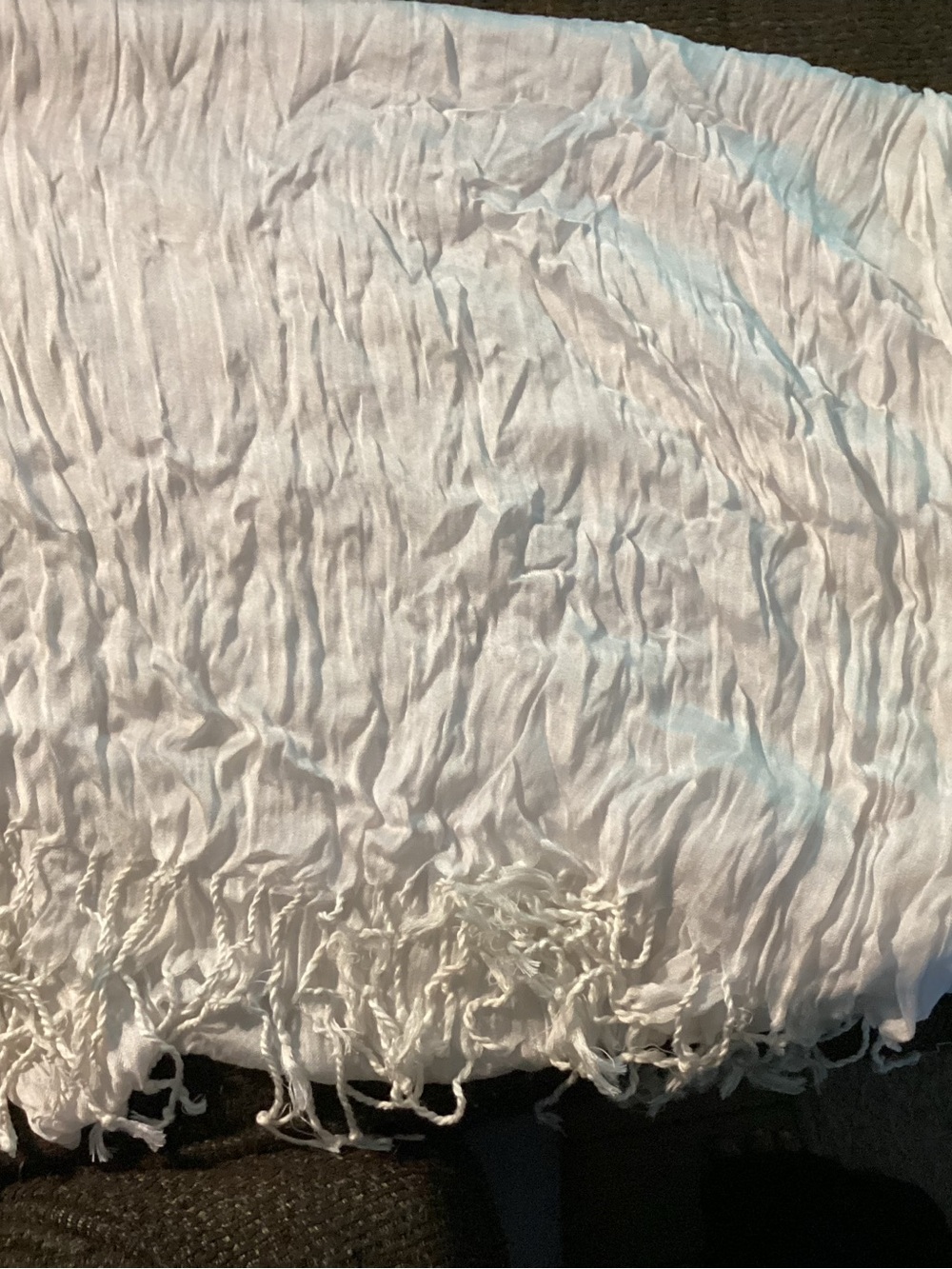 Soft White Crinkle scarf/pashmina